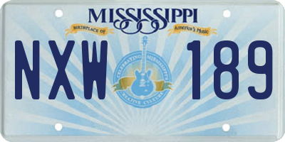 MS license plate NXW189