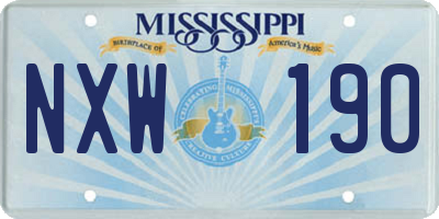 MS license plate NXW190