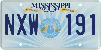 MS license plate NXW191
