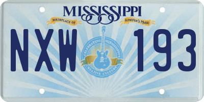 MS license plate NXW193