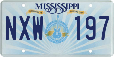 MS license plate NXW197