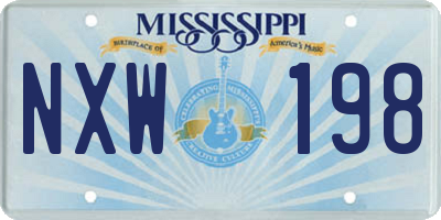 MS license plate NXW198