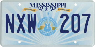 MS license plate NXW207