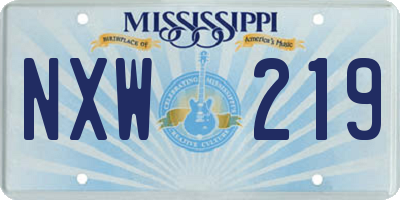 MS license plate NXW219