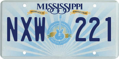 MS license plate NXW221