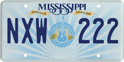 MS license plate NXW222