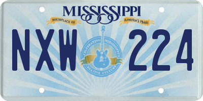 MS license plate NXW224