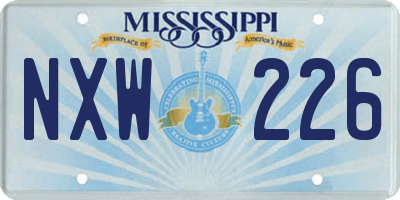 MS license plate NXW226