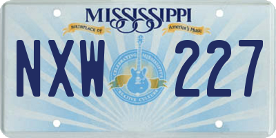 MS license plate NXW227