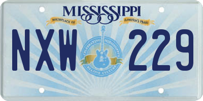 MS license plate NXW229