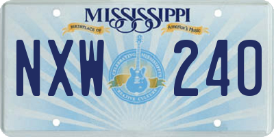 MS license plate NXW240
