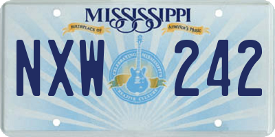 MS license plate NXW242