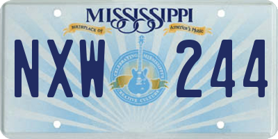 MS license plate NXW244