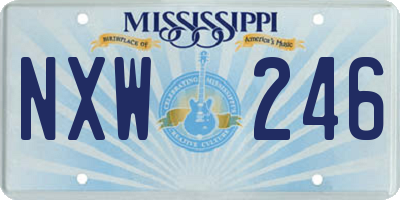MS license plate NXW246
