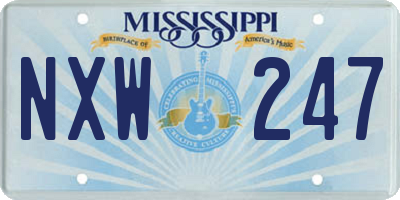 MS license plate NXW247