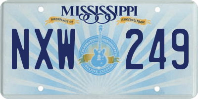 MS license plate NXW249