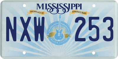MS license plate NXW253