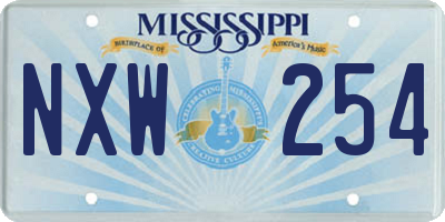 MS license plate NXW254