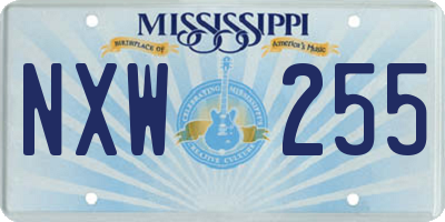 MS license plate NXW255