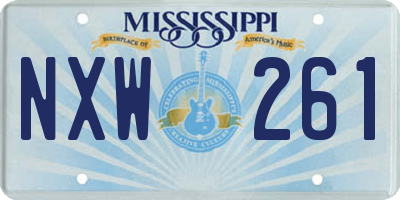 MS license plate NXW261