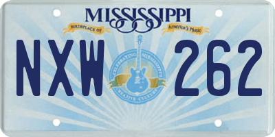 MS license plate NXW262