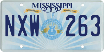MS license plate NXW263