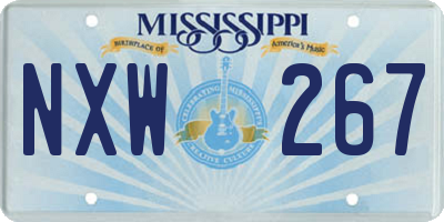 MS license plate NXW267