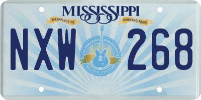 MS license plate NXW268
