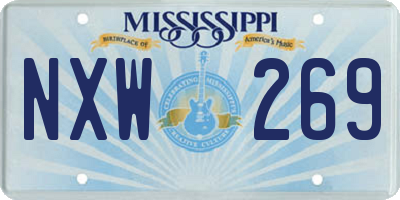 MS license plate NXW269