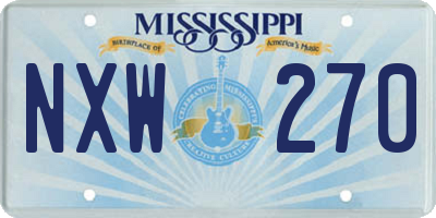 MS license plate NXW270
