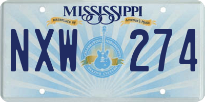 MS license plate NXW274