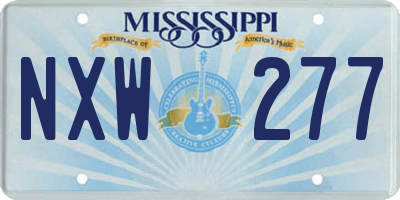 MS license plate NXW277