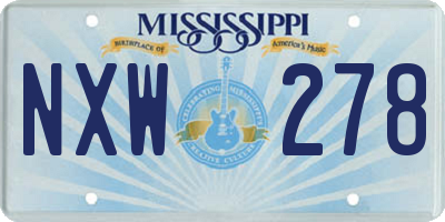 MS license plate NXW278