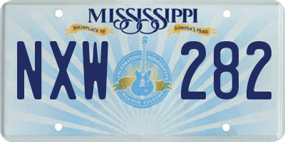 MS license plate NXW282