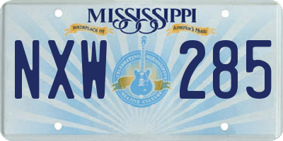 MS license plate NXW285