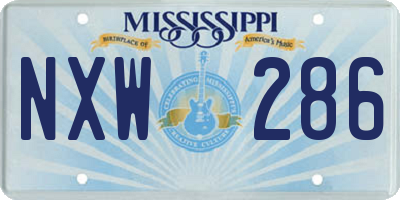MS license plate NXW286