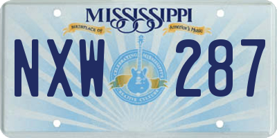 MS license plate NXW287