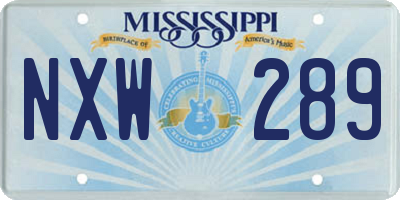 MS license plate NXW289