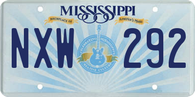 MS license plate NXW292
