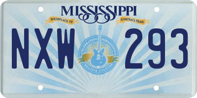 MS license plate NXW293