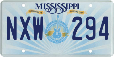 MS license plate NXW294
