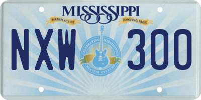 MS license plate NXW300