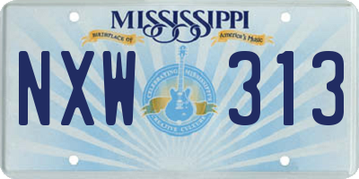MS license plate NXW313