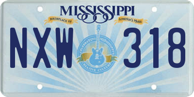 MS license plate NXW318