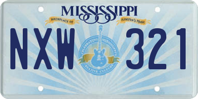MS license plate NXW321