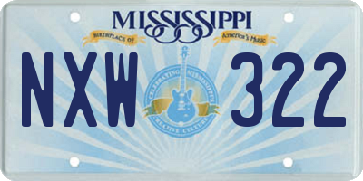 MS license plate NXW322