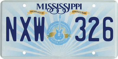 MS license plate NXW326