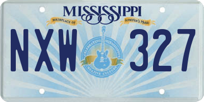 MS license plate NXW327