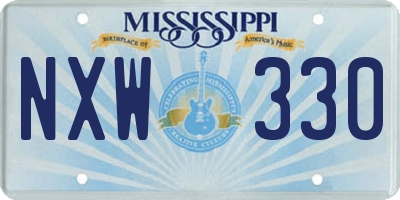 MS license plate NXW330