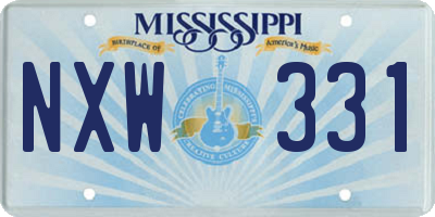MS license plate NXW331